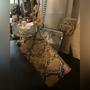 Coach vintage snakeskin style wristlet